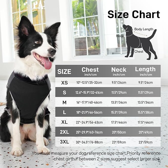Warm Fleece Dog Coats for Medium Dogs,D-Rings Waterproof Puppy Jacket for Cold Winter,Black L