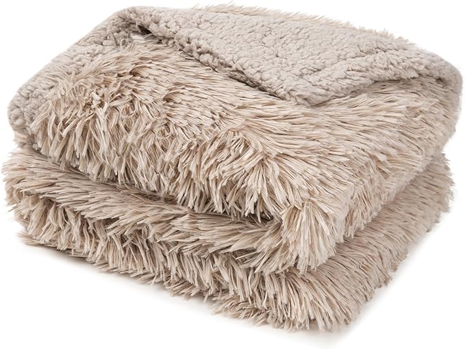 PetAmi Waterproof Dog Blanket for Small Medium Dogs, Calming Fleece Cat Blanket, Couch Protector Washable Sherpa Faux Fur Pet Throw for Puppy, Soft Reversible 29x40 Taupe