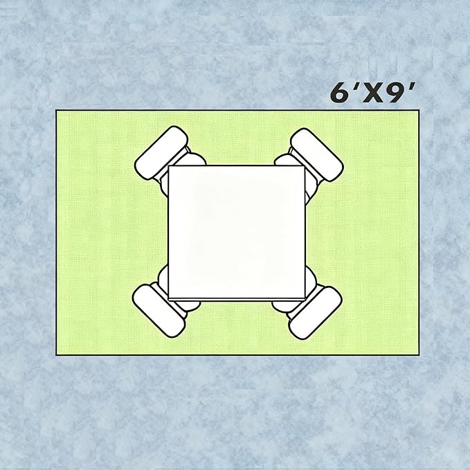 6x9 Area Rugs Washable Green Dining Room Rugs for Under Table