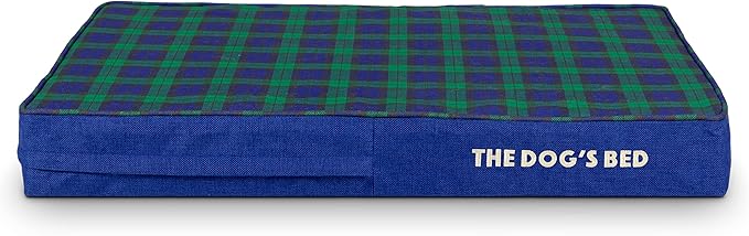 The Dog’s Bed Orthopedic Memory Foam Dog Bed, Medium Black Watch Tartan 34x22, Pain Relief Arthritis, Hip & Elbow Dysplasia, Post Surgery, Lameness, Supportive, Calming, Waterproof Washable Cover