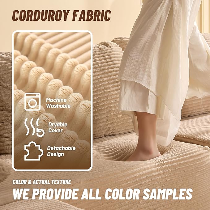 Cozy Square Ottoman, Comfortable Seating, No Assembly Required, Camel