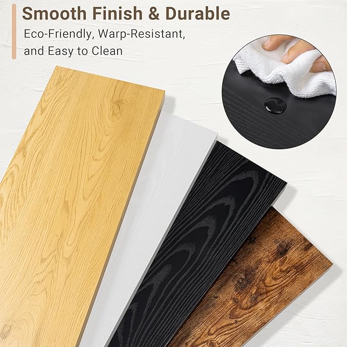 Vivelove 30 Inches Floating Shelves Wall Mounted, 10" Deep Wall Shelves for Bedroom, Bathroom, Living Room, Kitchen, Office, Home Decor, Modern Shelf, Set of 2, Black, 30x10.2x1.5