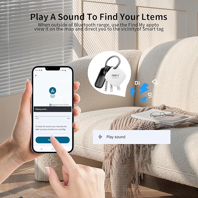 Air Tracker Tag 4 Pack for Android Luggage Tracker Tags Works with Google Find Hub, Bluetooth Tracker Smart Key Finder and Item Locator for Luggage, Backpack, Suitcases, Replaceable Battery
