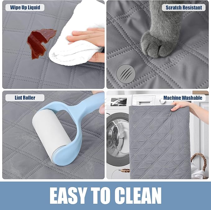 Smiry Waterproof Dog Blanket, Reversible Dog Bed Cover Pet Blanket, Soft Pet Couch Covers for Sofa Washable, Bed Couch Sofa Furniture Protector for Puppy Cat Kids (52"x82", Grey/Light Grey)