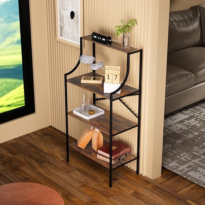 Console Table, entryway Table 4-Tier Sofa Table with Storage Shelves, Couch Table Behind Sofa,Standing Bakers Rack