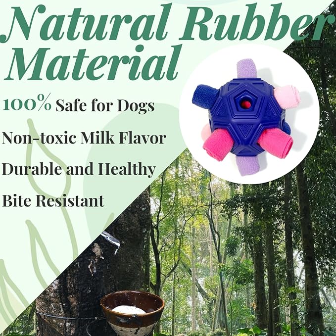 Snuffle Ball for Dog Toys Unbreakable Upgrade Ball Interactive Toy Foraging Snuffle Mat Puppy Treat Dispenser Slow Feeder Dog Puzzle Toys for Small, Medium, Large Pets (RedPink Purple)