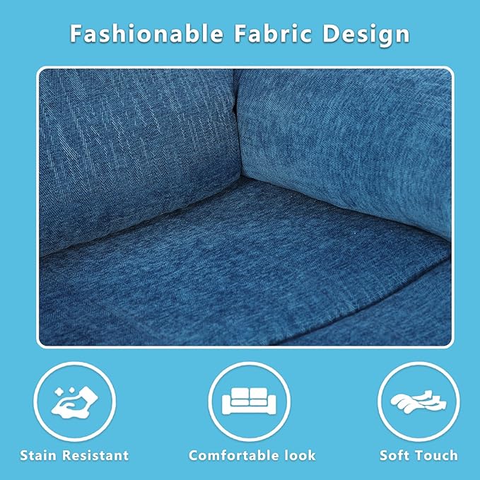Manual Recliner Sofa Set,Microfiber Reclining Couch Set,Modern Living Room Furniture Set,Reclining Sofa Couch Chair for Living Room Home Office(Light Blue,Sofa+Loveseat)