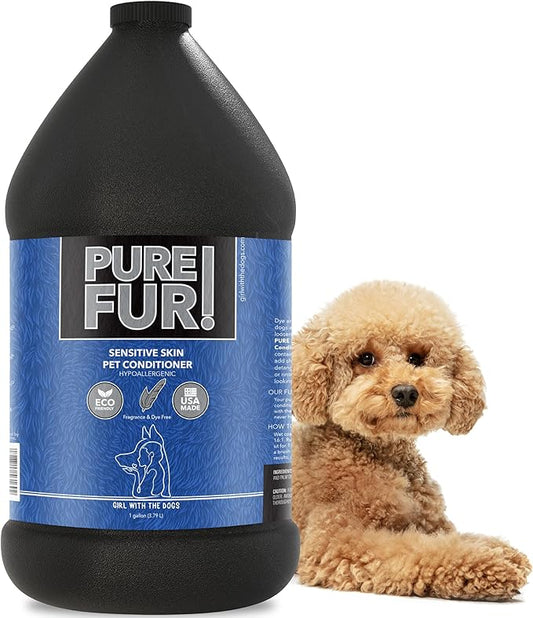 Pure Fur! by Girl With The Dogs - Made in USA - Sensitive Skin Pet Conditioner, 1 Gallon