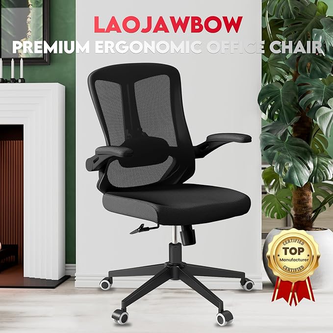 Ergonomic Office Chair - 400LB Comfy Desk Chairs with Adjustable Headrest and Lumbar Back Support, Mesh Computer Chairs with Wheels and Arms for Home Office, Study, Bedroom and Dorm (03black)