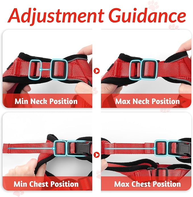 rabbitgoo Cat Harness and Leash for Walking, Escape Proof Soft Adjustable Vest Harnesses for Cats, Easy Control Breathable Reflective Strips Jacket, Red, XXS