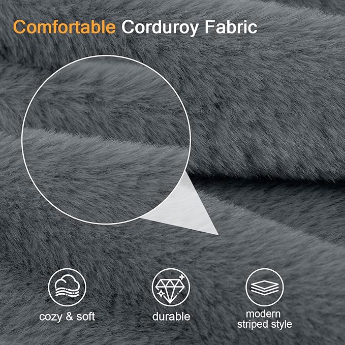 COMAX Convertible Sofa Bed, Folding Floor Couch Fold Out Couch Bed Futon Sleeper Mattress with Pillows, Boneless Sofa Comfy Lounge Loveseat for Living Room Bedroom, Faux Fur Dark Grey