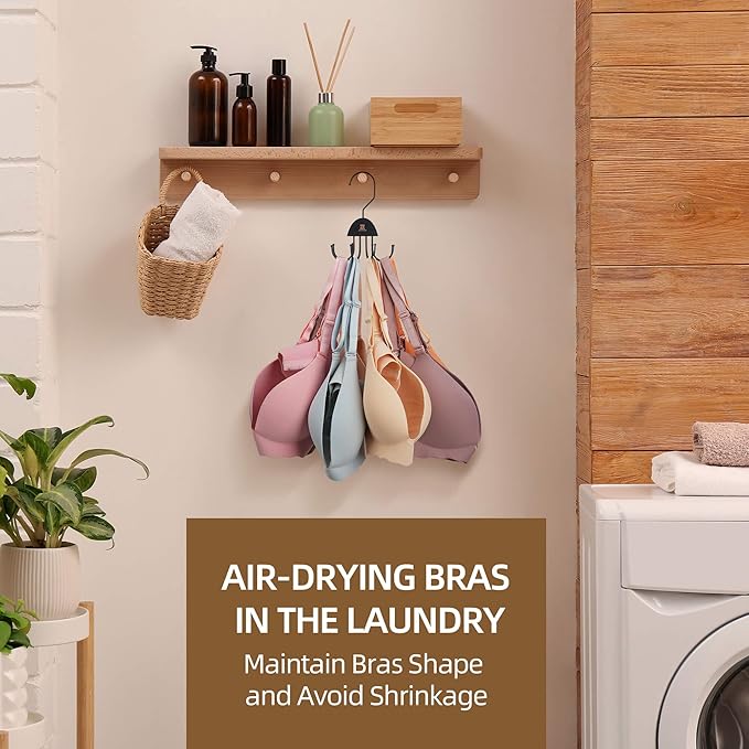 ZEDODIER 2 Pack Tank Top Hanger, Rotatable Bra Organzier for Closet, Max 48 Storage Capacity Sport Bra Holder, Space Saving Closet Organizers and Storage, Black