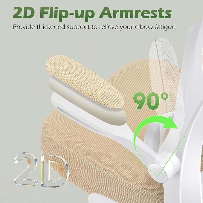 Office Chair Ergonomic Desk Chairs with Adjustable Lumbar Support& Headrest Hanger, High Back Breathable Mesh Chair with Wheels, Rolling Swivel Comfy Task Computer Chair for Home Work Gaming