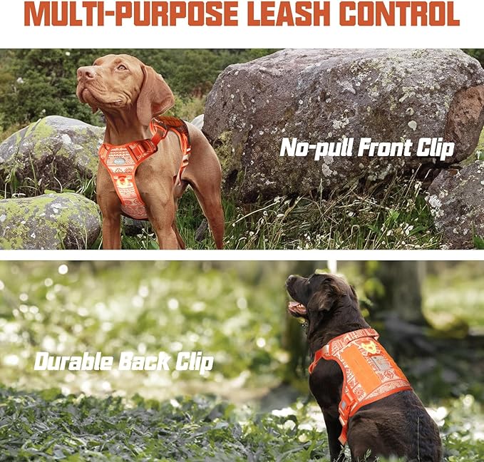 AUROTH Tactical Dog Harness for Large Dogs No Pull Adjustable Pet Harness Reflective K29 Working Training Easy Control Pet Vest Military Service Dog Harnesses