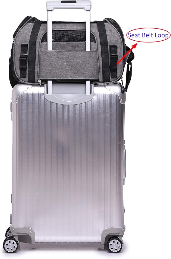 EliteField Soft Sided Pet Carrier (3 Year Warranty, Airline Approved), Multiple Sizes and Colors Available (17" L x 9" W x 12" H, Charcoal Gray)