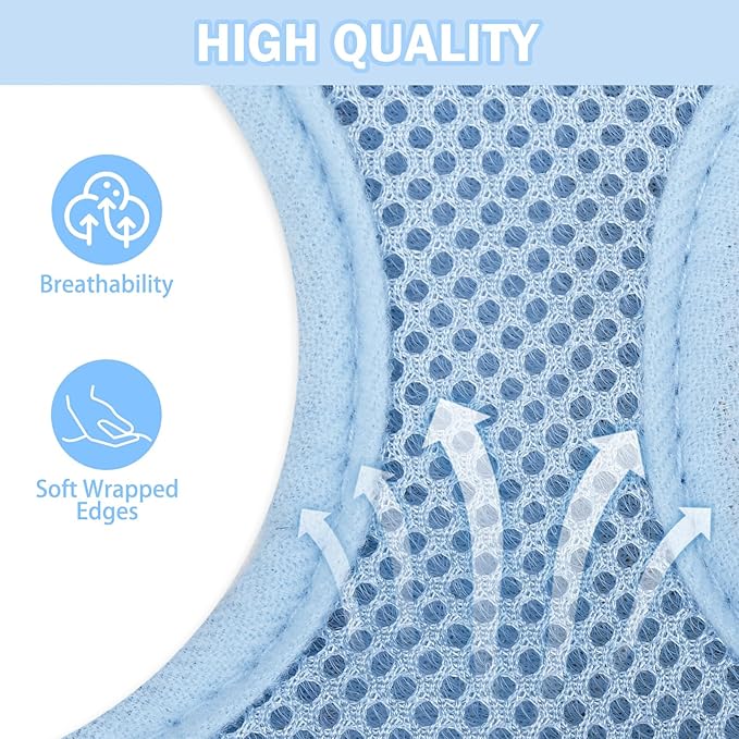 SCENEREAL Puppy Dog Harness with Leash Set for Small Medium Sized Dogs, Soft Mesh Step in Pet Harnesses and Leash, No Chock Plaid Adjustible No Pull Vest for Dogs Cats, Chihuahua,Bulldog (Blue S)