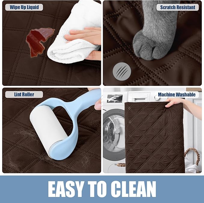 Smiry Waterproof Dog Blanket, Reversible Dog Bed Cover Pet Blanket, Soft Pet Couch Covers for Sofa Washable, Bed Couch Sofa Furniture Protector for Puppy Cat Kids (52"x82", Chocolate/Dark Grey)