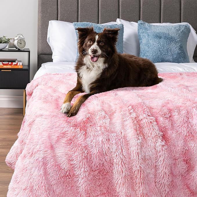 PetAmi Waterproof Dog Blanket for Small Medium Dogs, Calming Fleece Cat Blanket, Couch Protector Washable Sherpa Faux Fur Pet Throw for Puppy, Soft Reversible 29x40 Tie-Dye Pink