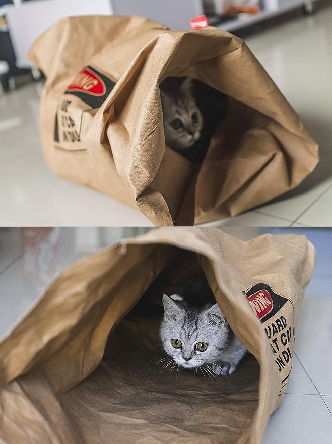 Cat Tunnel - Unbreakable Cat Cave & Hideaway Tube Toy, Brown, 1 Count