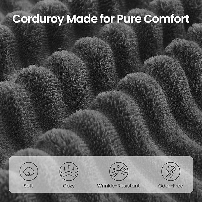 VASAGLE 108.3 Inches Boneless Couch with Chaise, Modular Sectional Sofa, Modern Cloud Couch with Deep Seat, L-Shape Corduroy Sofa for Living Room, Left-Facing Chaise, Bedroom, Slate Gray ULCS181GN01