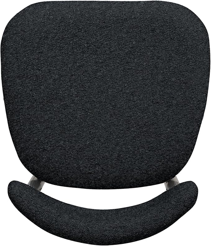 Morden Fort Black Dining Chairs Set of 6, Boucle Upholstered Chairs with Curved Backrest and Metal Legs for Dining Room, Kitchen and Apartment