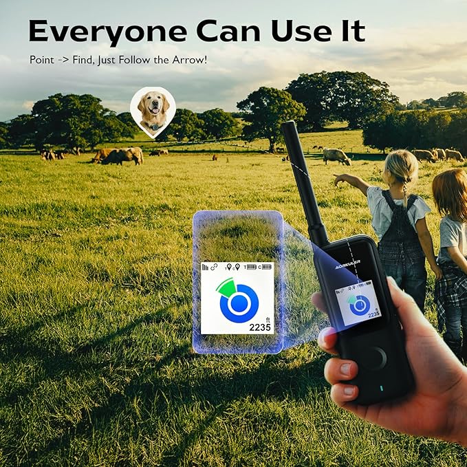 Outdoor GPS Dog Tracker – Ideal for Remote & Rural Areas, No Phone or Signal Needed, Real-Time Tracking for Daily Walks, Hiking, Farms, and Large Open Spaces – No Monthly Fees (Tracker 2)