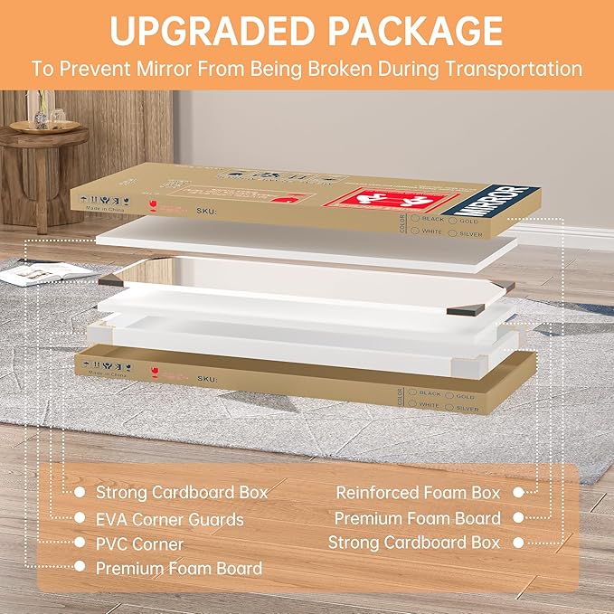 Hasipu Door Mirror Full Length, 56 x 16 Inch Full Body Wall Mirror Over The Door Hanging Mirror for Bedroom, Living Room, Cloakroom