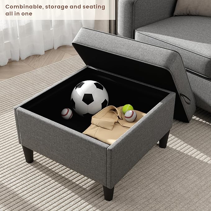 Sectional Couches for Living Room - Deep Seater Couch Living Room-Comfy L Shape Modular Sofa,with Storage Chaise-Washable Covers-Suitable for Living Rooms,Apartments,Rooms and Offices-Dark Gray