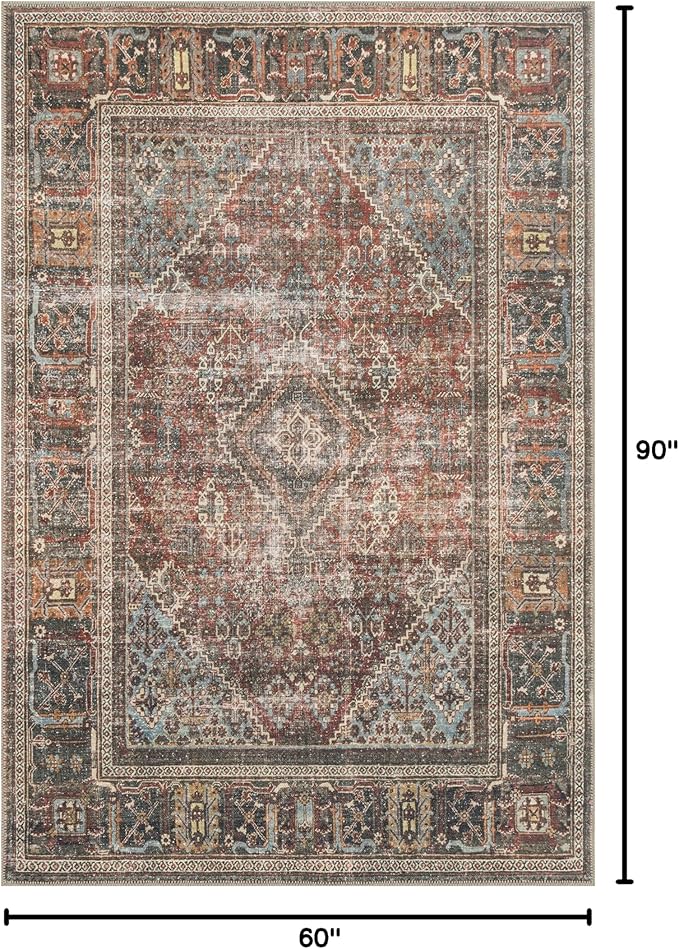 Loloi Loren Collection LQ-13 Brick/Midnight 5'-0" x 7'-6" Area Rug