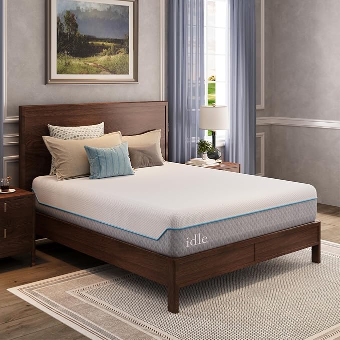 EGOHOME 12 Inch Queen Mattress in a Box, Gel Infused Memory Foam Mattress with Cooling Cover, Medium Firm for Back Pain Relief, Foam Made in USA, Fiberglass Free, CertiPUR-US Certified, 60”x80”x12”