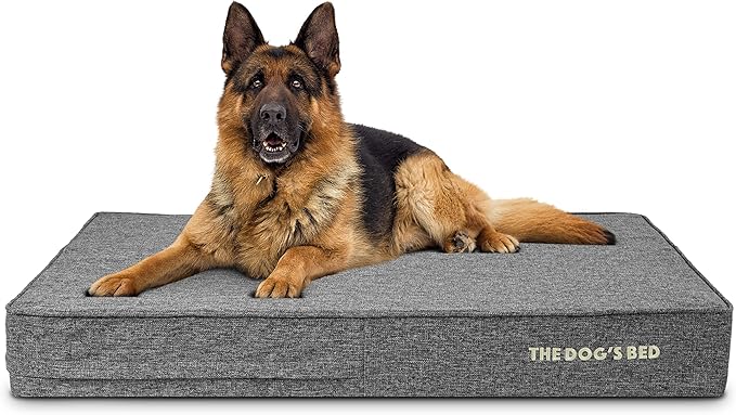 The Dog’s Bed Orthopedic Memory Foam Dog Bed, XL Grey Linen 46x28, Pain Relief for Arthritis, Hip & Elbow Dysplasia, Post Surgery, Lameness, Calming, Waterproof Washable Covers