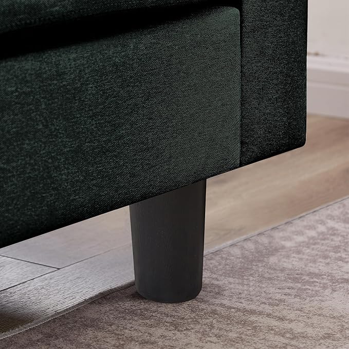 102" L-Shape Sofa Couch, Couch with Ottoman Coffee Table, 4 Seat Modern Sofa with Removable Cover for Apartment and Living Room, Green