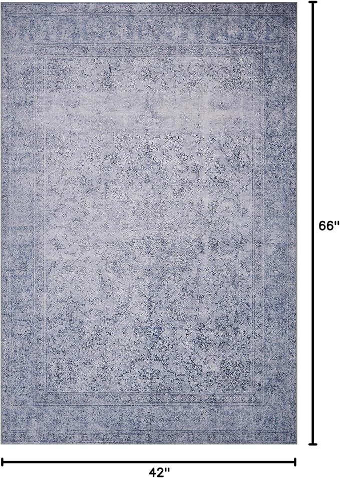 Loloi Loren Collection LQ-09 Slate 3'-6" x 5'-6" Accent Rug