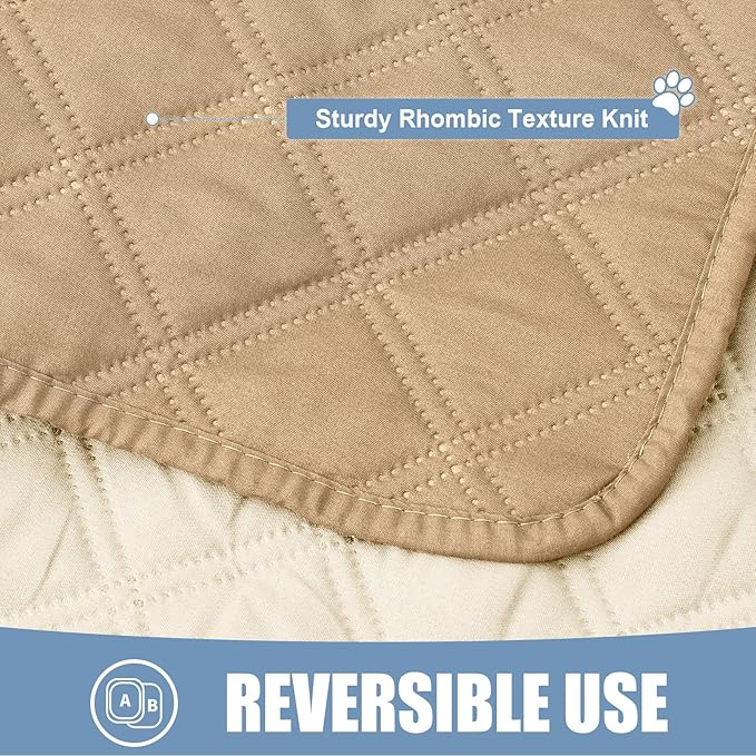 Smiry Waterproof Dog Blanket, Reversible Dog Bed Cover Pet Blanket, Soft Pet Couch Covers for Sofa Washable, Bed Couch Sofa Furniture Protector for Puppy Cat Kids (52"x82", Camel/Beige)