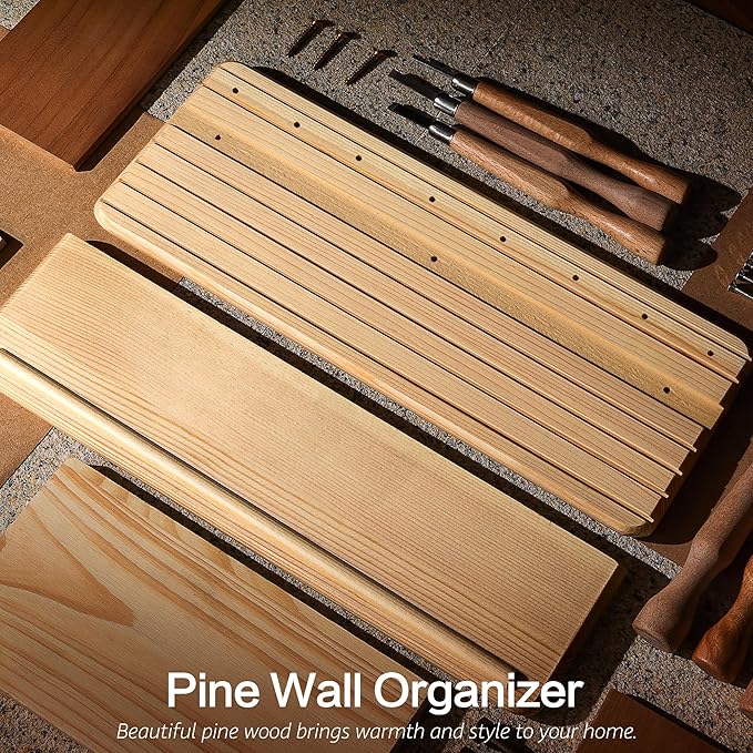 Farmhouse Key Holder Wall Mount for Office Decor – Rustic Key Hanger with 8 Sturdy Hooks & Floating Shelf for Small Plant or Mail Storage – Wall Organizer for Entryway, Living Room (Natural Wood)