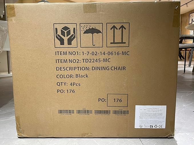 Dining Chairs Set of 2, Modern Kitchen & Dining Room Chairs, Upholstered Faux Leather Cushion Seat and Sturdy Metal Legs (2 Grey Chairs)