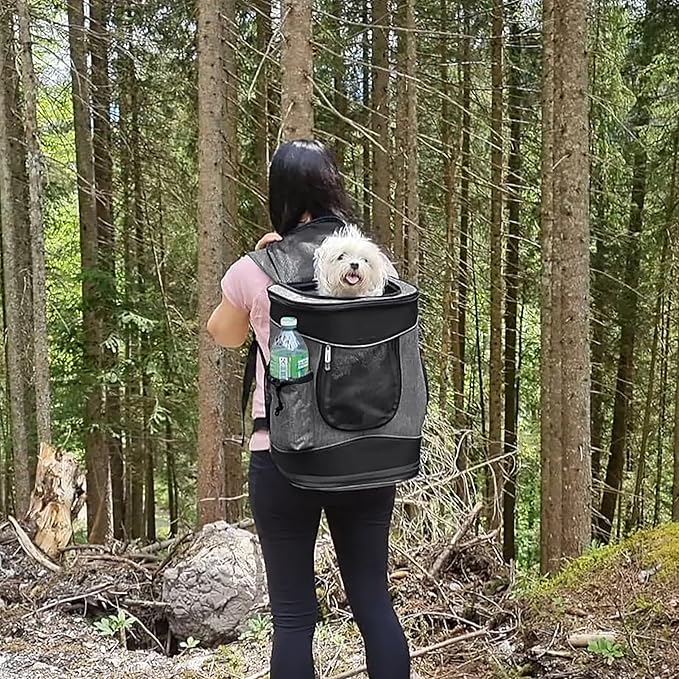 Kritter Planet Pet Carrier Backpack for Cats Dogs, Breathable Pet Backpack with 4 Mesh Window, Portable Pet Carrier for Camping