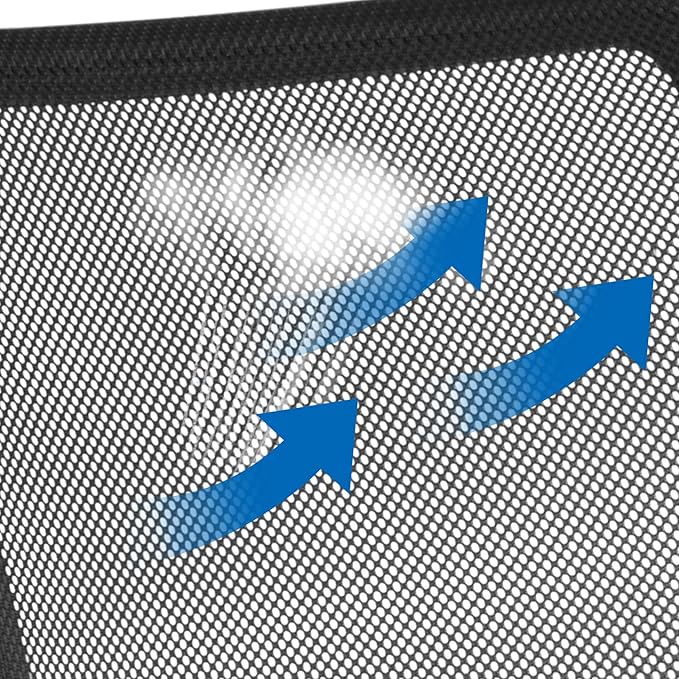 Yaheetech Mid-Back Mesh Office Chair Adjustable Ergonomic Computer Task Chair Swivel Rolling with Lumbar Support Armrest for Home Office Work Study, Black