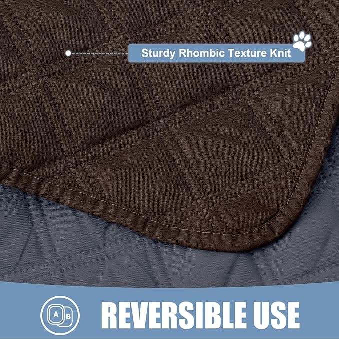 Smiry Waterproof Dog Blanket, Reversible Dog Bed Cover Pet Blanket, Soft Pet Couch Covers for Sofa Washable, Bed Couch Sofa Furniture Protector for Puppy Cat Kids (52"x82", Chocolate/Dark Grey)