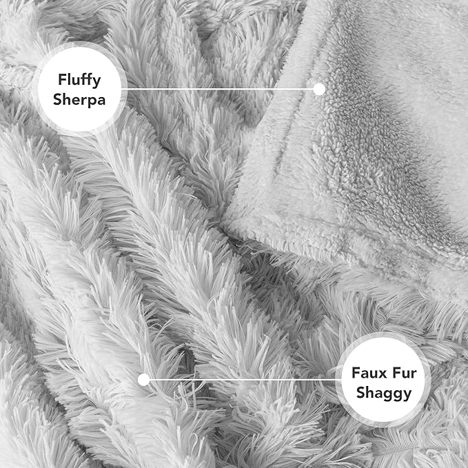 PetAmi Waterproof Dog Blanket for Small Medium Dogs, Calming Fleece Cat Blanket, Couch Protector Washable Sherpa Faux Fur Pet Throw for Puppy, Soft Reversible 29x40 Light Gray