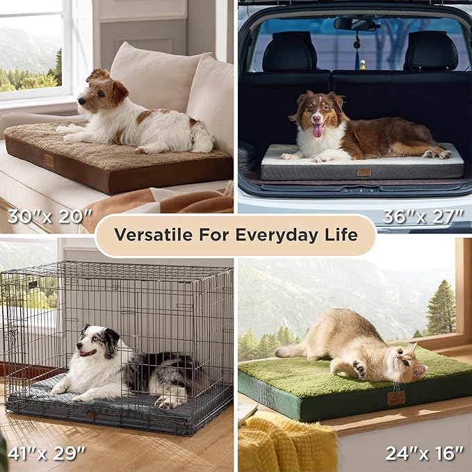 Bedsure Dog Beds Large Sized Dog - Orthopedic Flat Pet Beds with Removable Washable Cover, Egg Crate Foam Puppy Mat, Suitable for Pet Up to 65 lbs