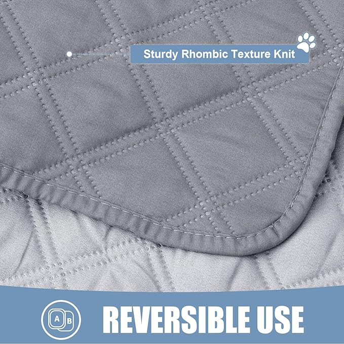 Smiry Waterproof Dog Blanket, Reversible Dog Bed Cover Pet Blanket, Soft Pet Couch Covers for Sofa Washable, Bed Couch Sofa Furniture Protector for Puppy Cat Kids (52"x82", Grey/Light Grey)