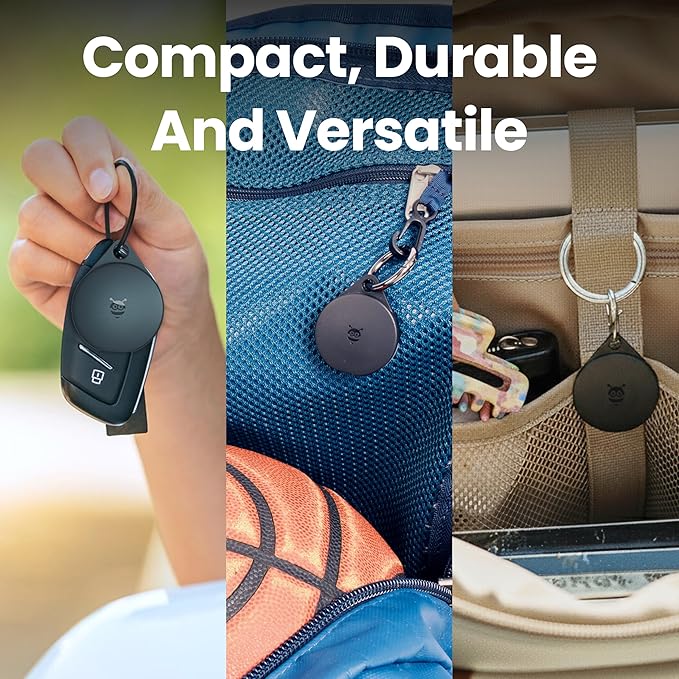 Pebblebee Clip Universal - Rechargeable Mini Item Tracker | Alternative to Air Tag & Android Trackers | 12-Month Battery Life | Works with Both Android & iOS Find My Apps | LED & Sound Alerts