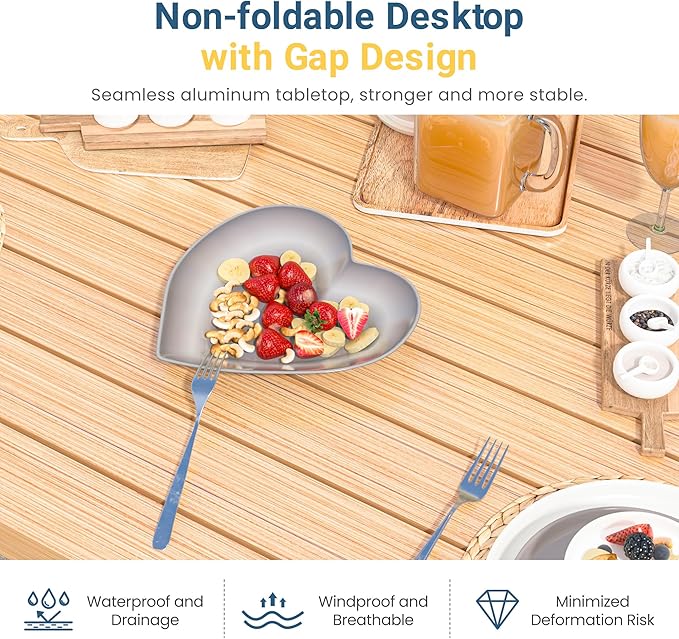 Wisteria Lane Aluminum 7 Pieces Patio Dining Sets, Outdoor Dining Table with 6 Chairs, Outdoor Patio Dining Furniture Set with Removable Cushion for Lawn, Garden, Backyard, Brown