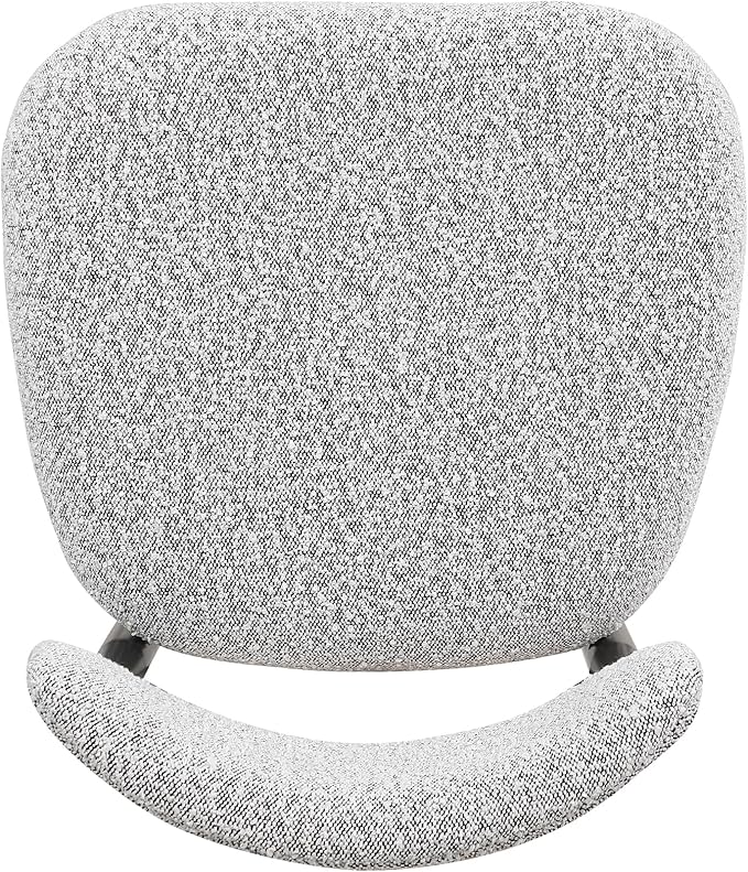 Morden Fort Modern Dining Chairs Set of 4, Upholstered Armless Chairs with Curved Backrest and Black Metal Frame for Dining Room, Living Room and Apartment