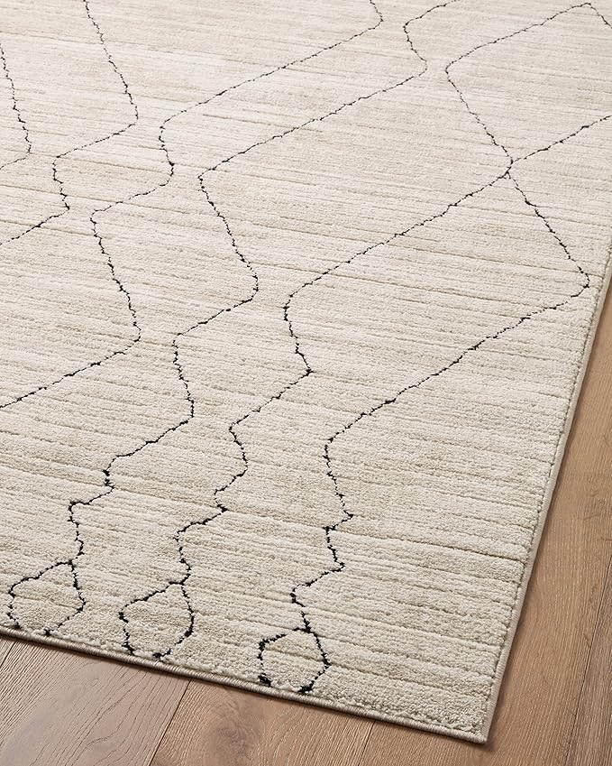 Loloi Darby Collection DAR-03 Sand/Charcoal 4'-0" x 6'-0" Accent Rug