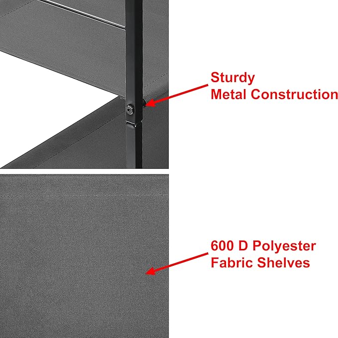 Simple Houseware 3 Drawer Nightstand Dresser with Wood Top, Dark Grey