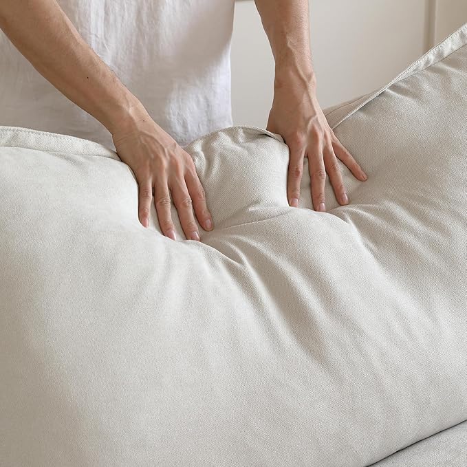 WJShome Modern Ottoman, Modular Sectional Sofa, Minimalist Wide Deep Seat Couches for Living Room Apartment Lounge Bedroom (Beige)