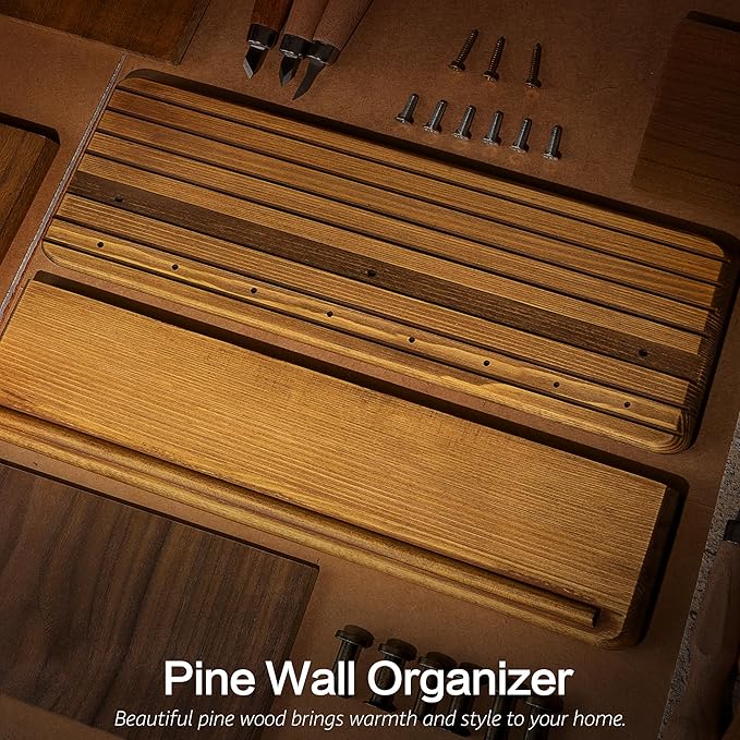 Rebee Vision Farmhouse Key Holder Wall Mount for Room Decor – Modern Key Hanger with 8 Durable Hooks & Floating Shelf Suitable for Perfume Storage– Mail Organizer for New House Essentials(Yellow)