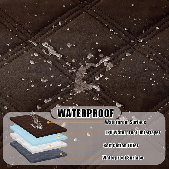 Smiry Waterproof Dog Bed Cover Blanket 82x102, Soft Reversible Pet Blanket, Washable Leakproof Cats Dogs Couch Cover for Sofa, Couch, Furniture, Chocolate/Dark Grey